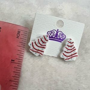 Little Debbie’s Christmas tree cake stud earrings